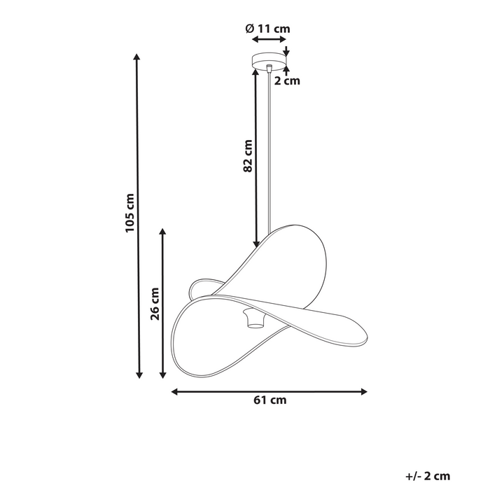 Beliani - MASCOTA - Hanglamp - Lichtgrijs - Linnen