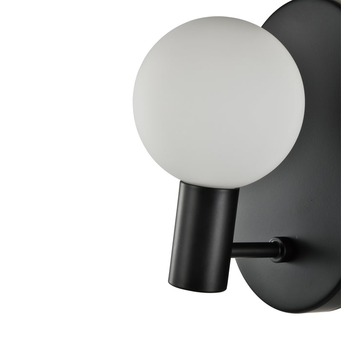 QUVIO Zwarte wandlamp - 1 lichtpunt - Metaal - Glas