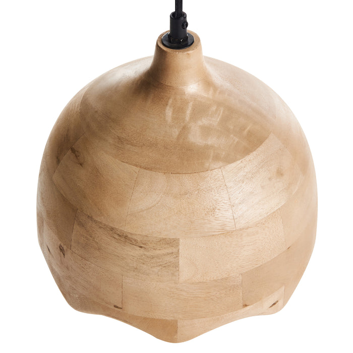 Beliani - GOMATI - Hanglamp - Lichtbruin - Mangohout