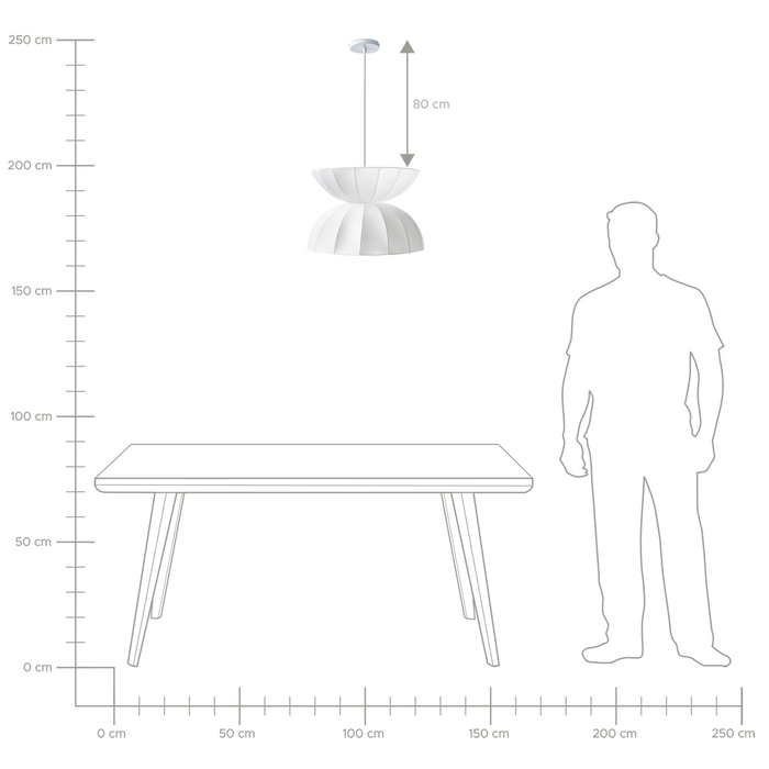 Beliani - DEBONS - Hanglamp - Wit - Kunstzijde