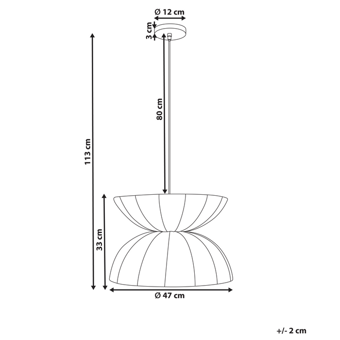 Beliani - DEBONS - Hanglamp - Wit - Kunstzijde