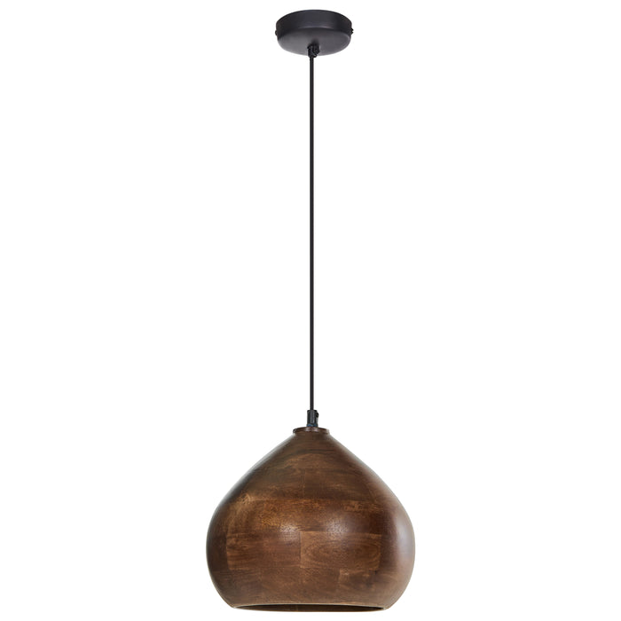 Beliani - SANYATI - Hanglamp - Lichtbruin - Mangohout