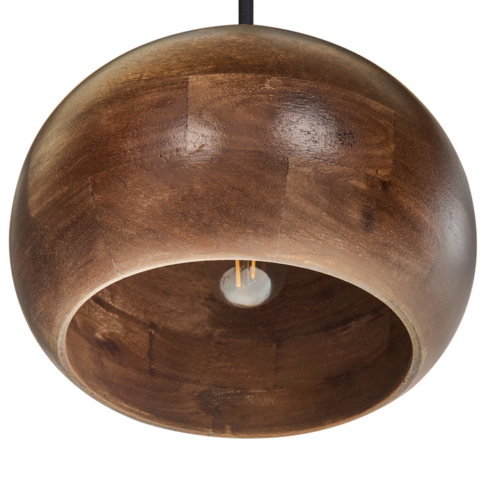 Beliani - SANYATI - Hanglamp - Lichtbruin - Mangohout