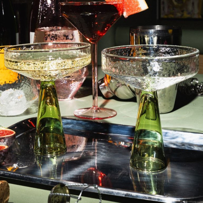 Brût Homeware, Coupe Claude, helder | groen, set van 2