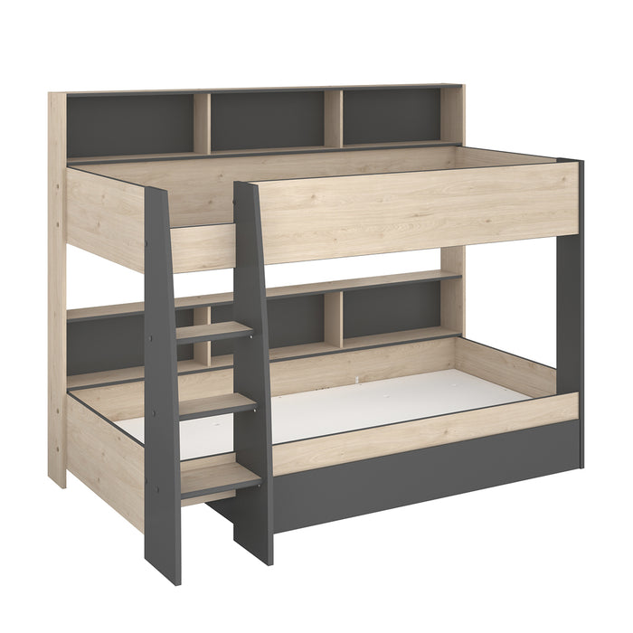 Calicosy - Stapelbedden met opbergvakken - Leo - H164,4 cm - Antraciet