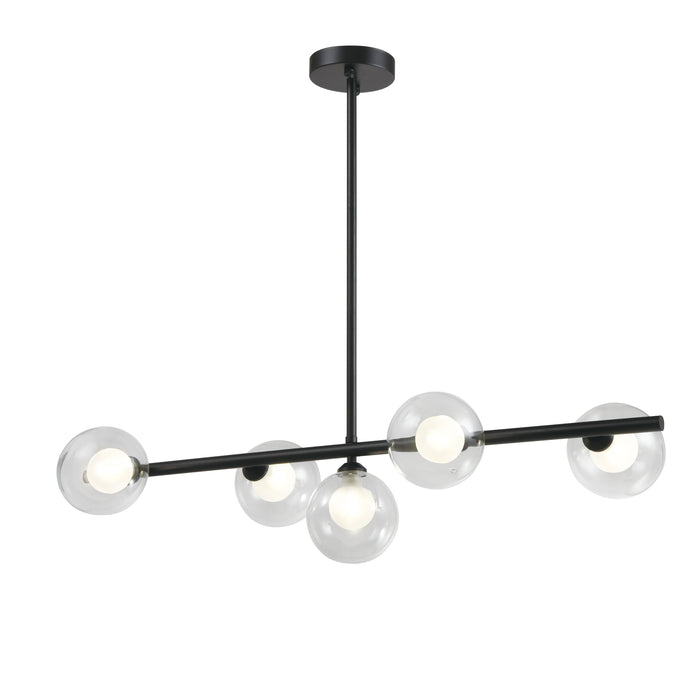 QUVIO Hanglamp met glazen bollen - Metaal - Glas - Zwart