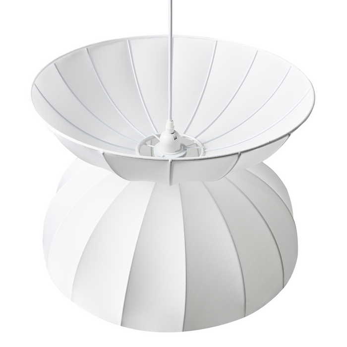 Beliani - DEBONS - Hanglamp - Wit - Kunstzijde