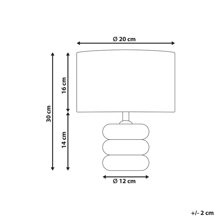 Beliani-BETWA-Tafellamp-Lichtbruin-30 cm-Mangohout|Katoen|Linnen