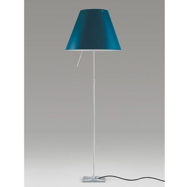 Costanza vloerlamp vast met schakelaar aluminium|wit