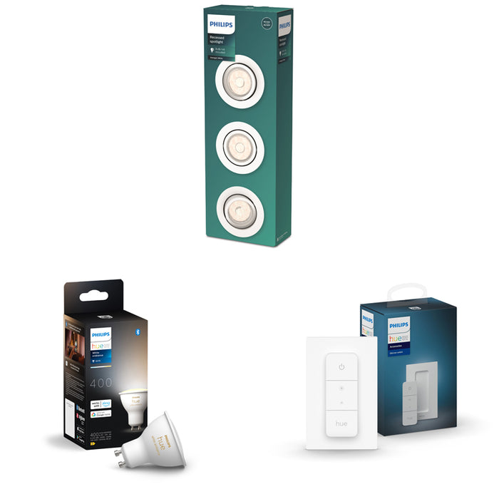Philips Donegal Inbouwspots - Incl. Philips Hue White Ambiance, Dimmer