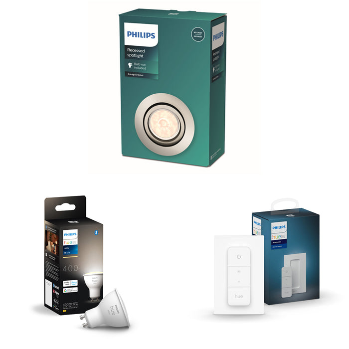 Philips Donegal Inbouwspot - Incl. Hue White GU10 & Dimmer - 1-Lichts