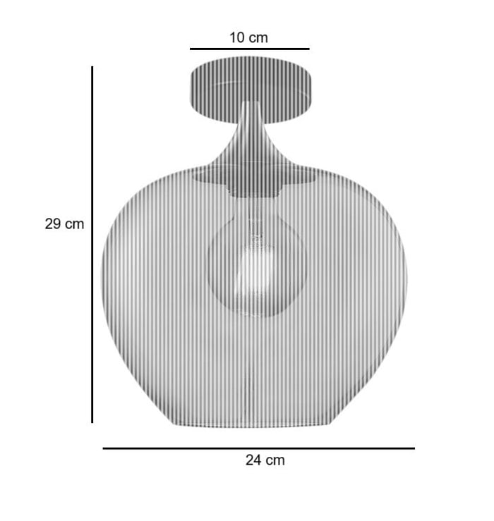 Freelight Plafondlamp Fresu Amber Glas Ø 24cm Fitting E27