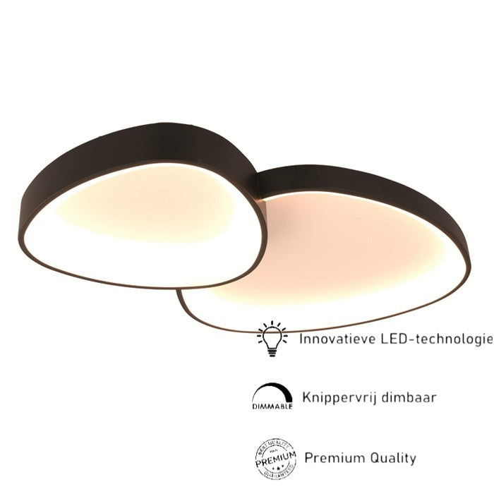 Freelight Plafondlamp Organico Zwart 40Watt Ø 58cm Dimbaar