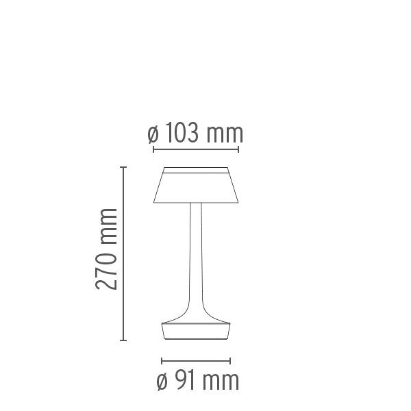 Bon Jour Unplugged tafellamp LED oplaadbaar wit, kap fumé