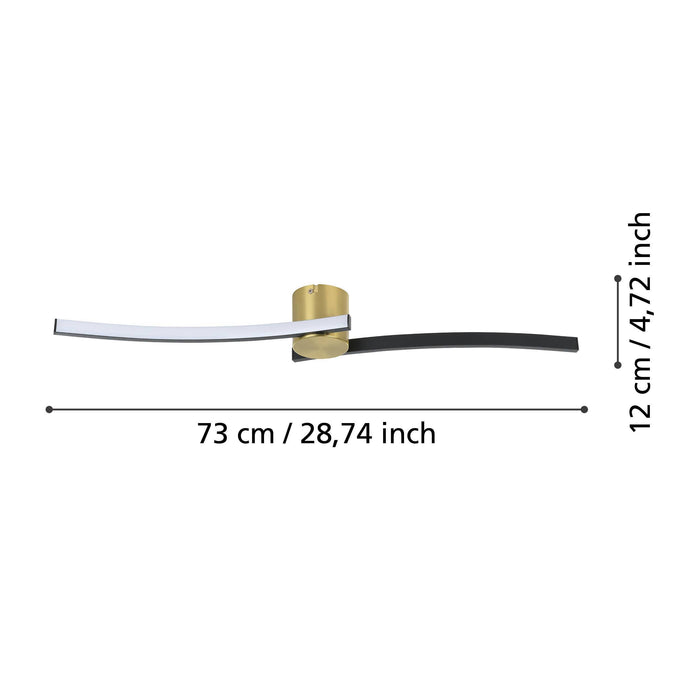 EGLO Aieta Plafonnière - LED - Kunststof - Zwart|Goud