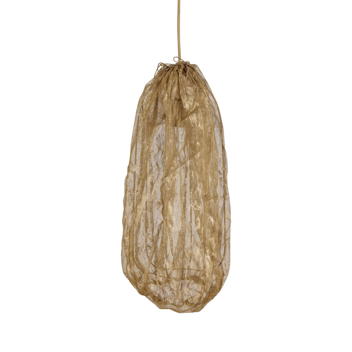 PTMD Maitia Gold Rough Looking Fabric Ceiling Lamp