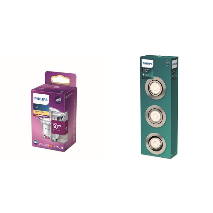 Philips Donegal Inbouwspots - Incl. Philips LED Lampen - 3-Lichts