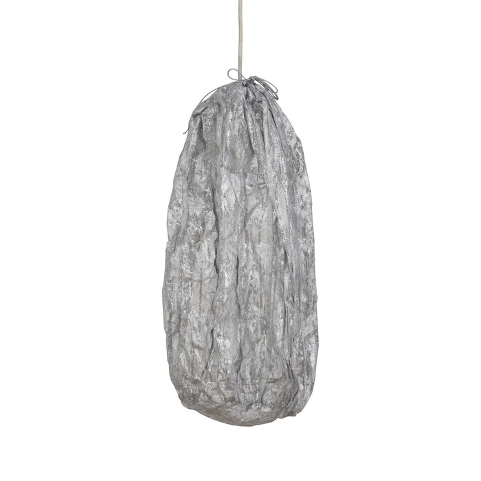 PTMD Maitia Silver Rough Looking Fabric Ceiling Lamp