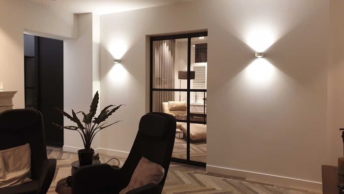 Artdelight Wandlamp Hudson Champagne Crème 2 x 4 Watt IP54