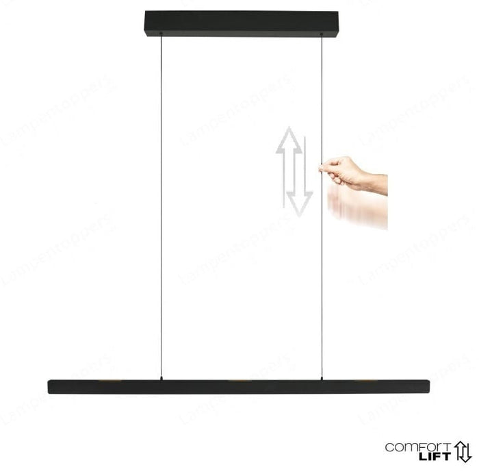 Steinhauer Hanglamp Fluxy Zwart Easy-lift & Sensor-Dimmer L 160cm