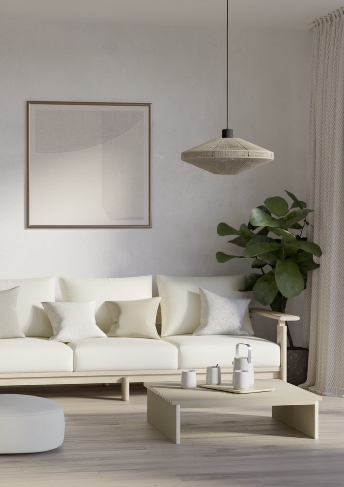 EGLO Midsumer Hanglamp - E27 - Ø 38 cm - Zwart|Crème - Textiel