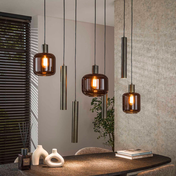 AnLi Style Hanglamp Bronza 4+3L