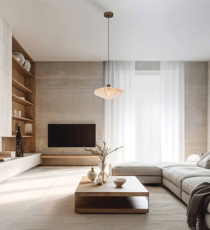 EGLO Orimini Hanglamp - E27 - Ø 38 cm - Crème|Brons - Textiel