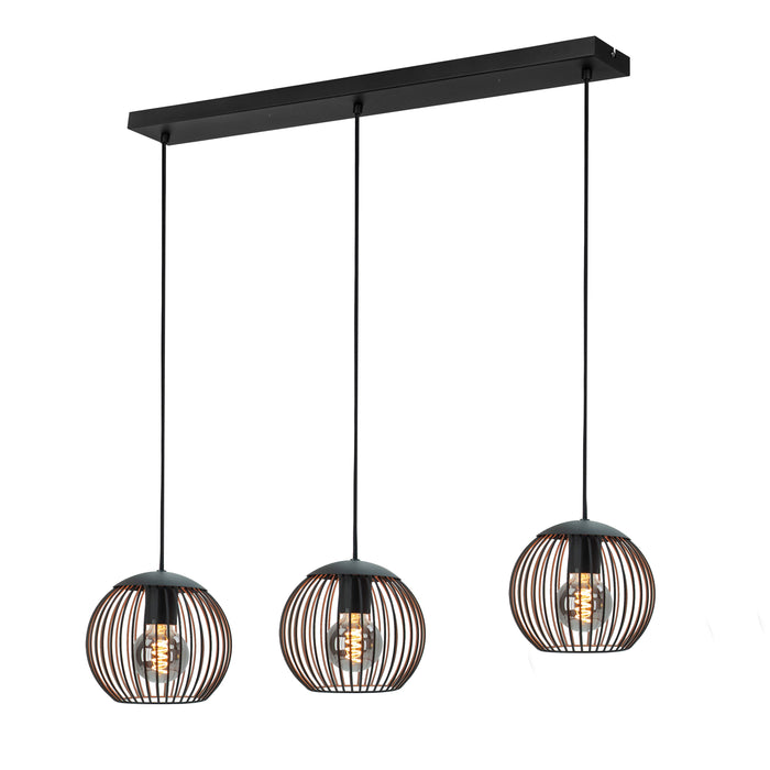 EGLO Almanzora Hanglamp - E27 - 90 cm - Staal - Zwart|Koper