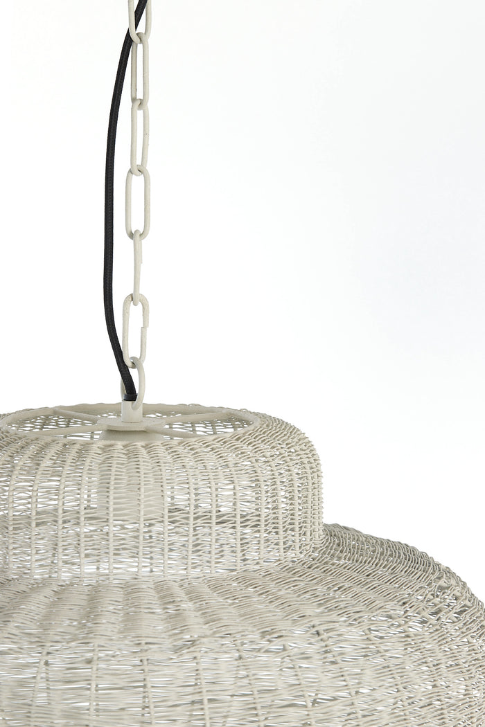 Light & Living - Hanglamp PIEDRA - Ø47x26cm - Wit