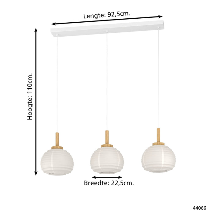 EGLO Summerhill Hanglamp - E27 - Hout & Papier - Wit