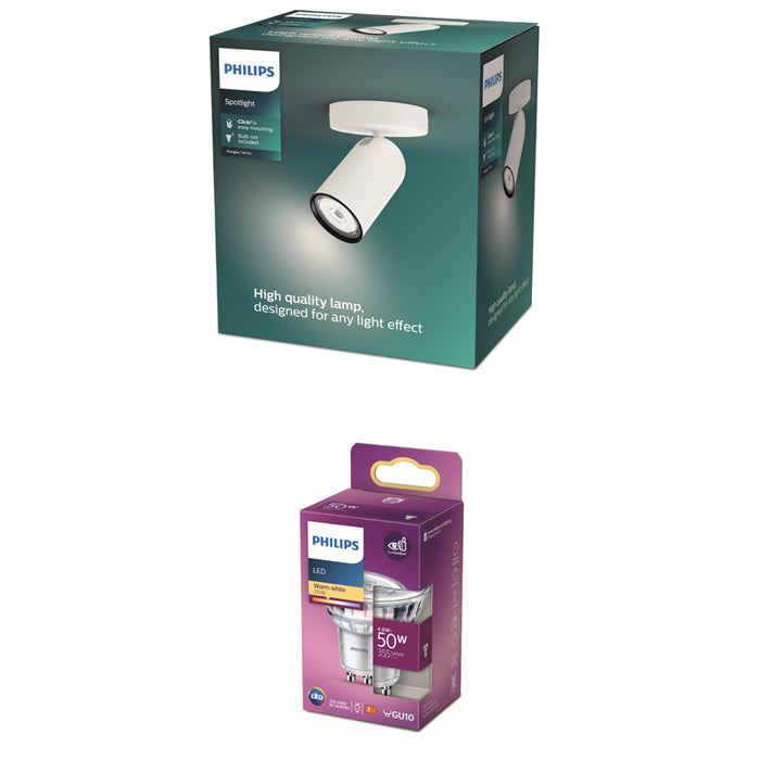 Philips Pongee Opbouwspot - Incl. Philips LED Lamp - Wandspot - 1 Spot