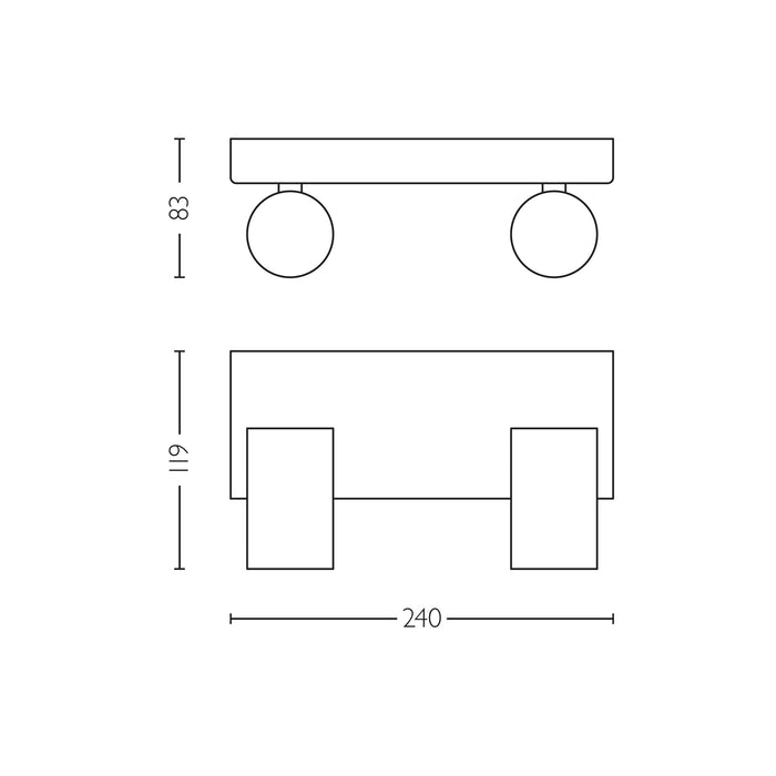Philips Idris Opbouwspot - Plafondspots Incl. SceneSwitch LED Lamp
