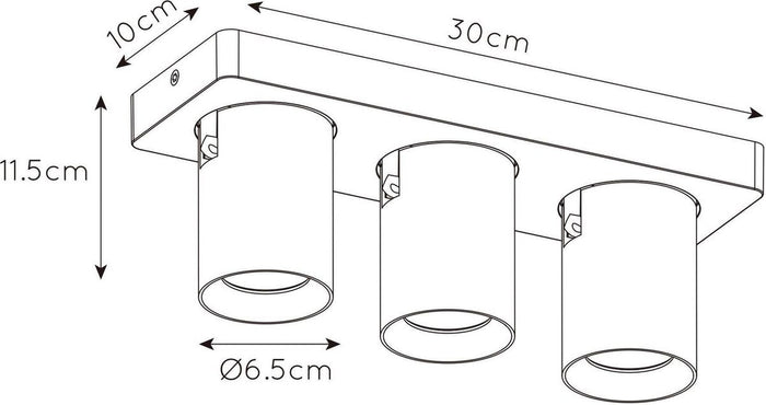 Artdelight Spot Megano Champagne GU10 3Lichts