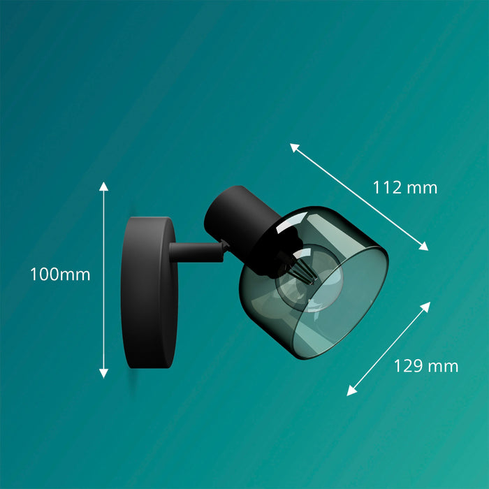 Philips Sleet Spot - Wandspot - Met gerookt glas - Kleine fitting E14