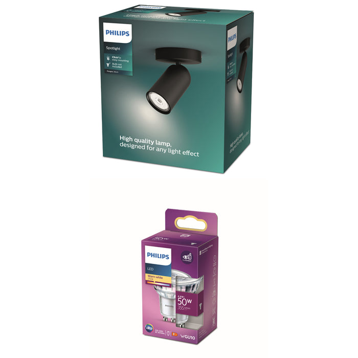 Philips Pongee Opbouwspot - Incl. Philips LED Lamp - Wandspot - 1 Spot