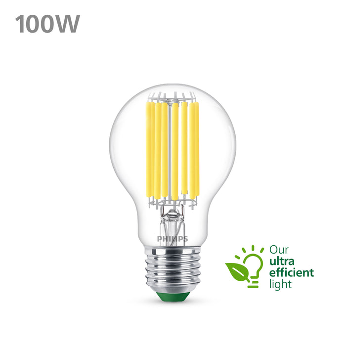 Philips Ultra Efficient LED lamp Transparant - 100 W - E27 - Koelwit licht
