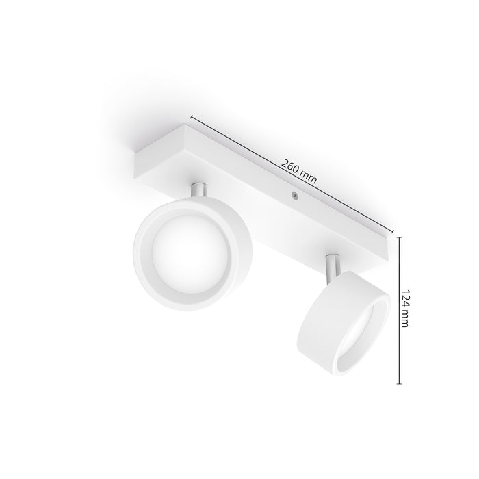 Philips Bracia bar Wit 27K 2x5.5W 27K