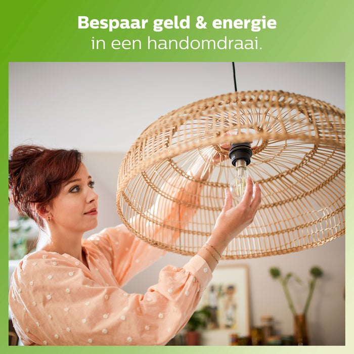 Philips Ultra Efficient LED kogellamp Transparant - 40 W - E14 - Warmwit licht