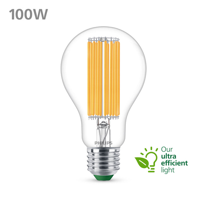 Philips Ultra Efficient LED lamp Transparant - 100 W - E27 - Warmwit licht
