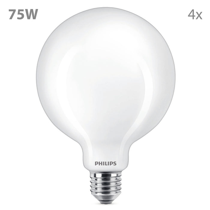 Philips Voordeelverpakking E27 - LED Globelamp - Set van 4 Stuks