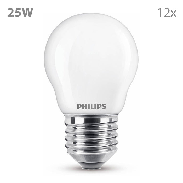 Philips Voordeelverpakking E27 - LED Kogellamp - Set van 12 Stuks