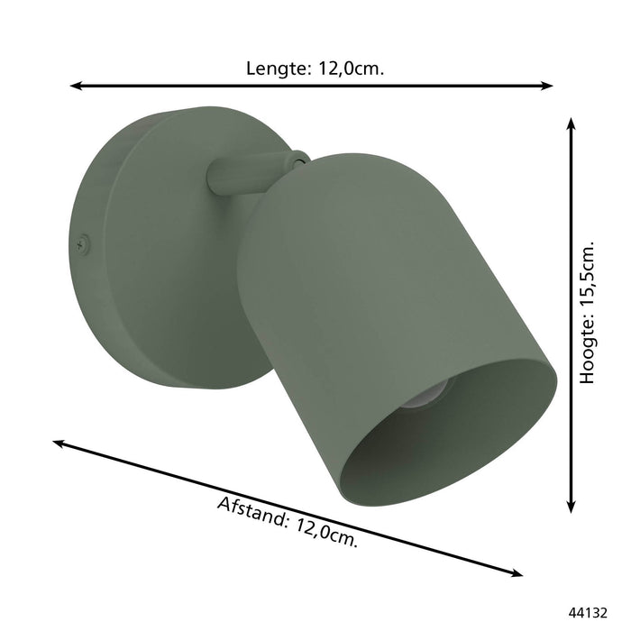 EGLO Tilston Spot - E14 - 12 cm - Groen - Kantelbaar