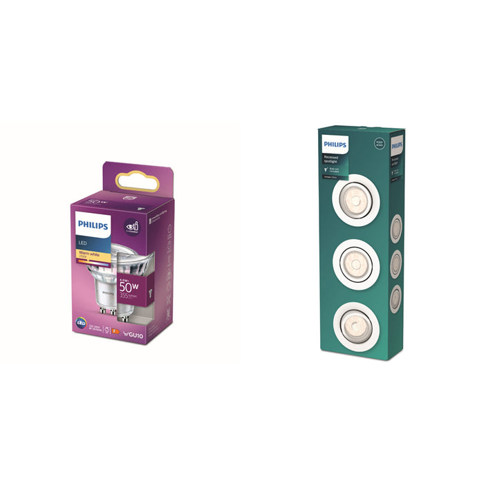 Philips Enneper Inbouwspots - Incl. Philips LED Lampen - 3-Lichts