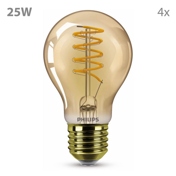 Philips Voordeelverpakking E27 - Vintage LED Lampen - Set van 4 Stuks