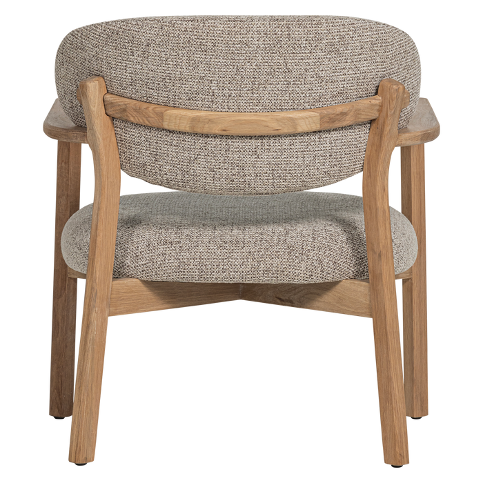 WOOOD Udar Fauteuil Met Houten Frame - Polyester - Naturel