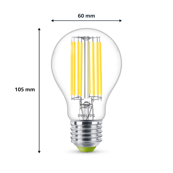Philips LED lamp Transparant - 60 W - E27 - koelwit licht