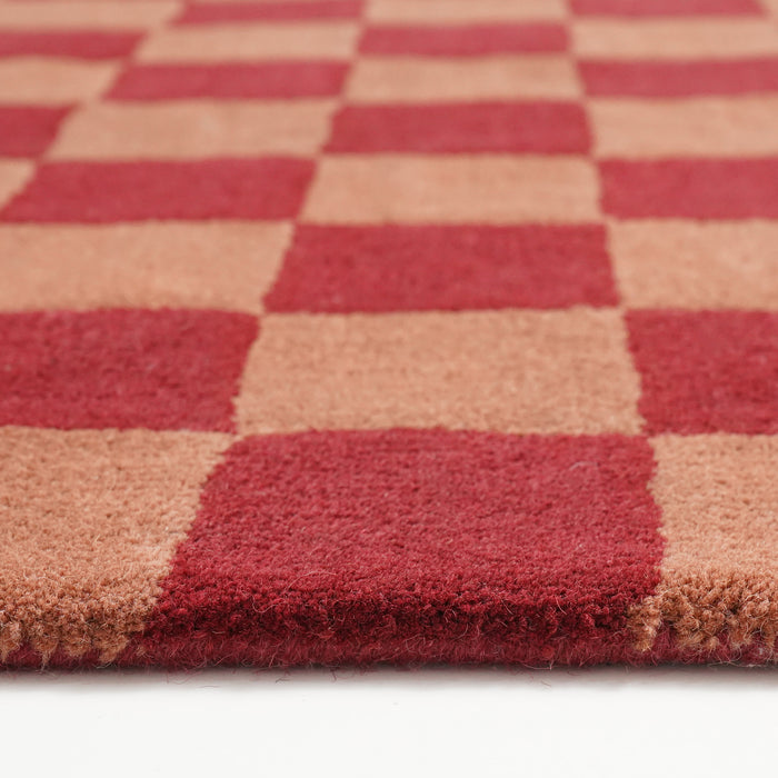 by fonQ Check Vloerkleed 170 x 240 cm - Rood