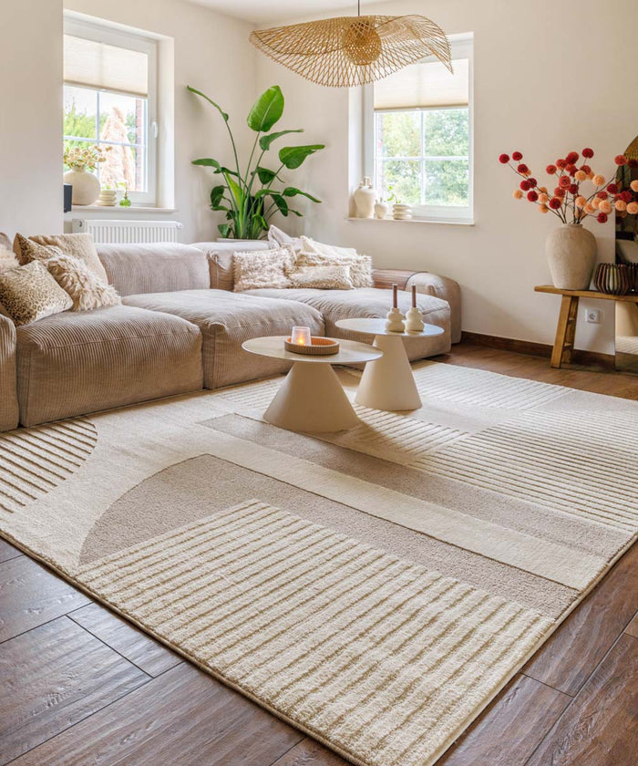 Nordic Weavers Japandi vloerkleed - Ridge Sora crème|beige - 80x150 cm