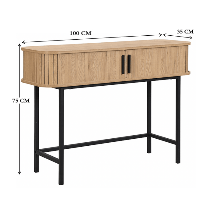 Sidetable-Console Helsingborg 100x35x75 cm - Strak Scandinavisch D...