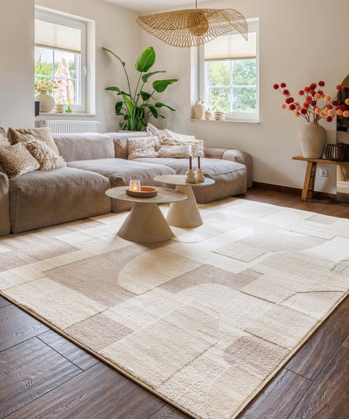 Nordic Weavers Japandi vloerkleed - Ridge Elv crème|beige - 160x230 cm